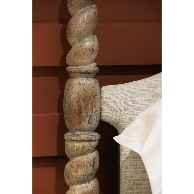 Rustic Farmhouse Barley Twist Poster Bed - Cal King For Sale - Image 10 of 12