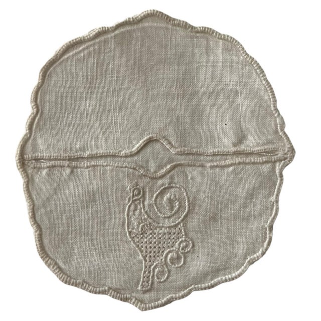 This is a set of 6 vintage handmade linen stemware coasters. Each piece is a beautiful example of handmade craftsmanship,...