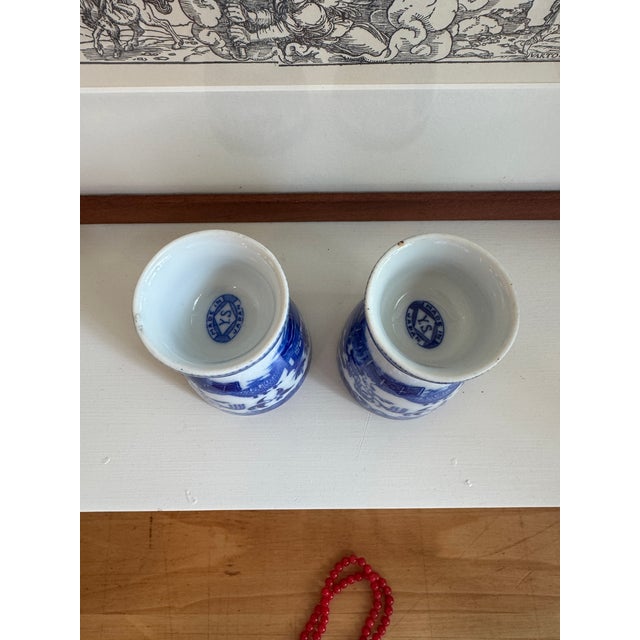 Vintage Japan Blue Willow Egg Cups - A Pair For Sale - Image 4 of 6