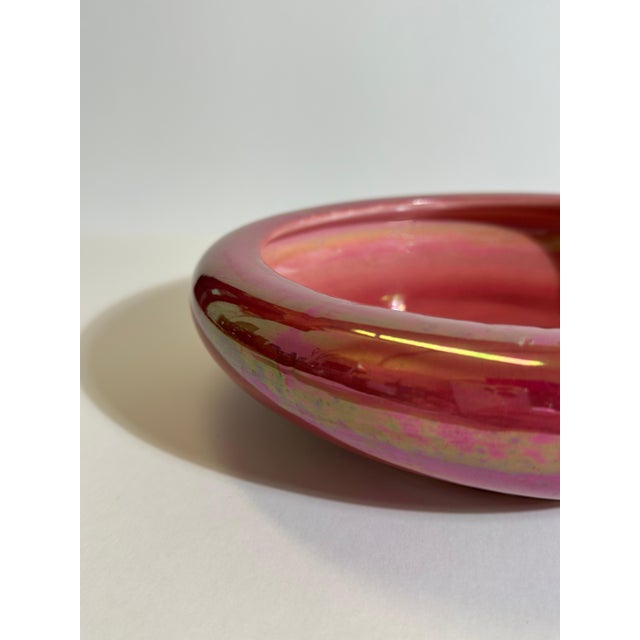 Shallow Pink Lustre Porcelain Bowl from Devon Lustre Fieldings, 1930s For Sale - Image 9 of 12