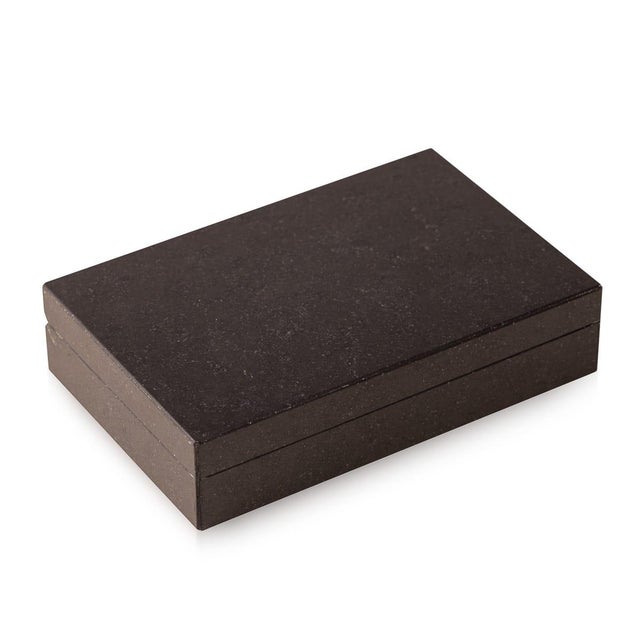 Vintage Italian Nero Granite Stone Box, 1960 For Sale - Image 4 of 9
