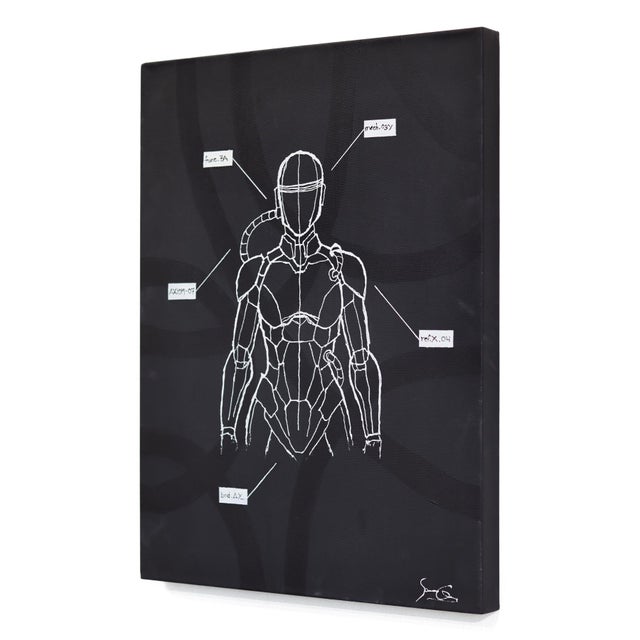 Contemporary Schematic 14 - Original Contemporary Neo-Expressionist Mixed Media Painting on Canvas by Soren Grau For Sale - Image 3 of 9