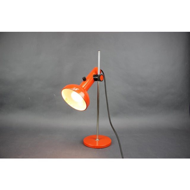 German Bauhaus Style Orange Adjustable Desk Lamp, 1970s For Sale - Image 11 of 13