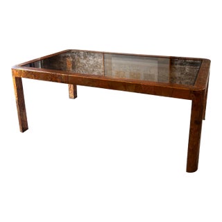 Paul Evans-style Smoked Glass Table For Sale