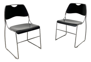 Set of Postmodern Minimalist Stacking Chairs, 1980s