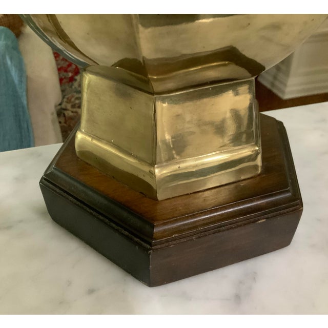 Wood Frederick Cooper Brass Ginger Jar Lamp — Patinated Mid CenturyVintage Classic for Palm Beach Regency, Grandmillennial, Cottage Core - See Pics! For Sale - Image 7 of 9