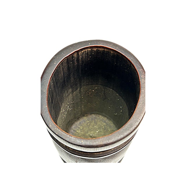 Chinese Bamboo Calligraphy Carving Brush Pen Holder / Brush Pot For Sale In San Francisco - Image 6 of 7