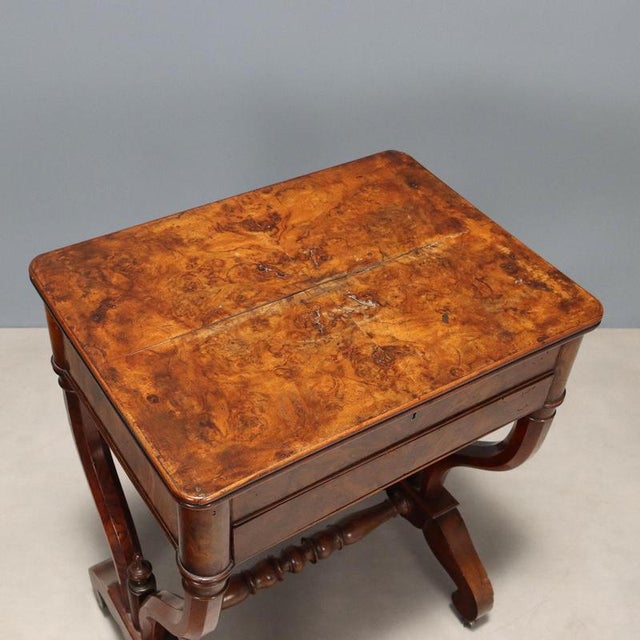Work Table in Walnut and Walnut Burl For Sale - Image 9 of 11