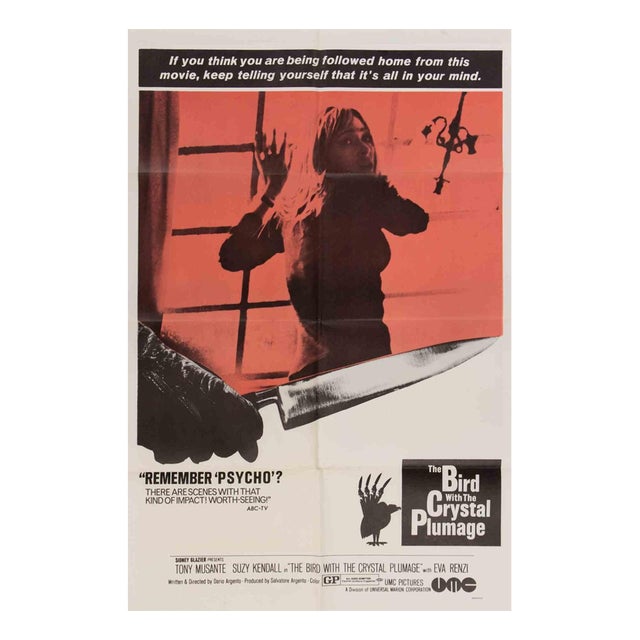 The Bird with the Crystal Plumage Film Poster, USA, 1970 For Sale