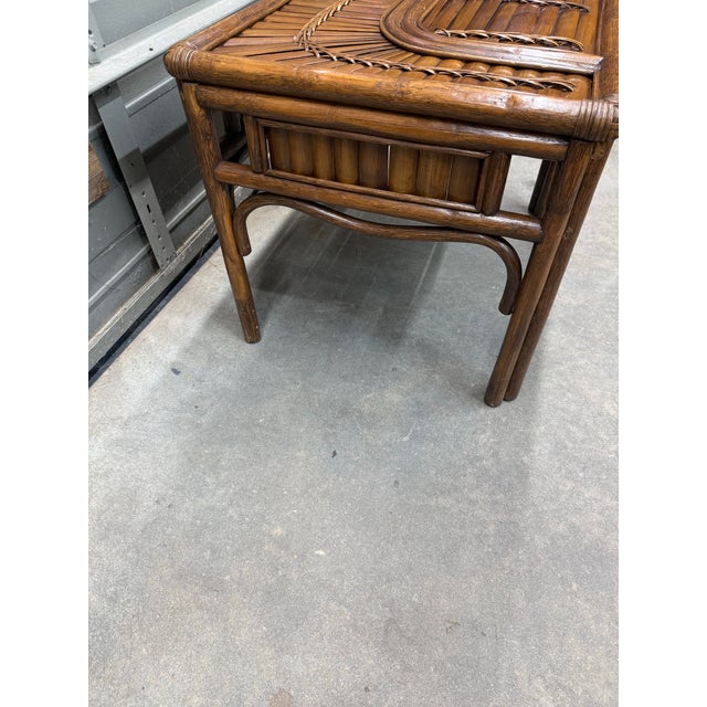 1970s 1970s Split Bamboo Rising Sun Side Table For Sale - Image 5 of 12