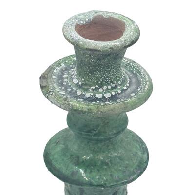 Moroccan Tamegroute Glazed Candlestick Holder For Sale - Image 4 of 5