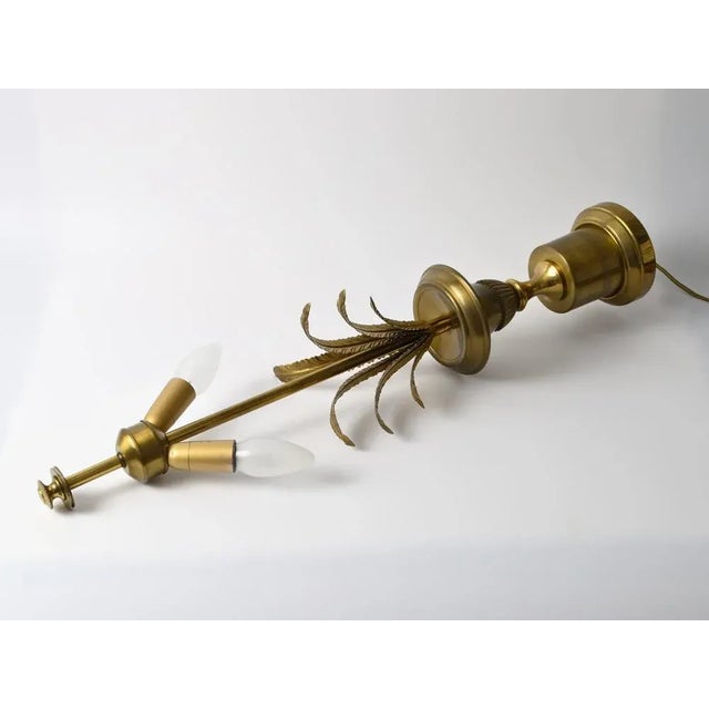 Gold Hollywood Regency Brass Table Lamp, 1960s For Sale - Image 8 of 13