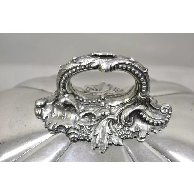 Traditional Early 20th Century James Dixon & Sons Sheffield England Silverplate Meat Dish Serving Dome Lid For Sale - Image 3 of 12