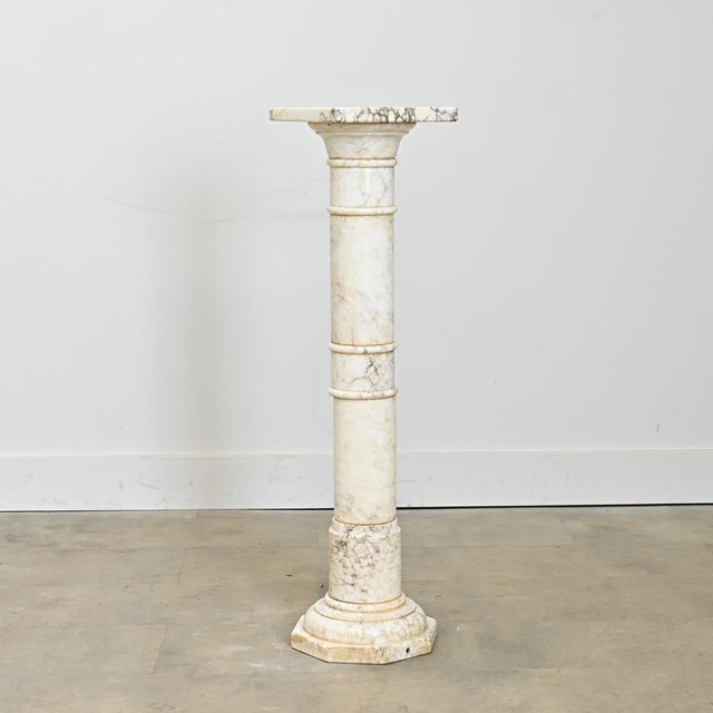 Stone French 19th Century Marble Column Pedestal For Sale - Image 7 of 10