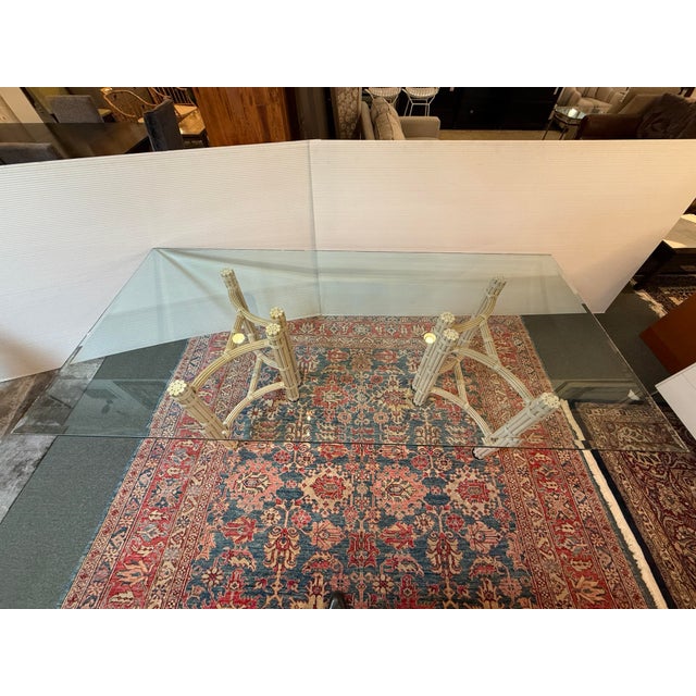 McGuire Furniture Double Pedestal Dining Table For Sale - Image 11 of 12