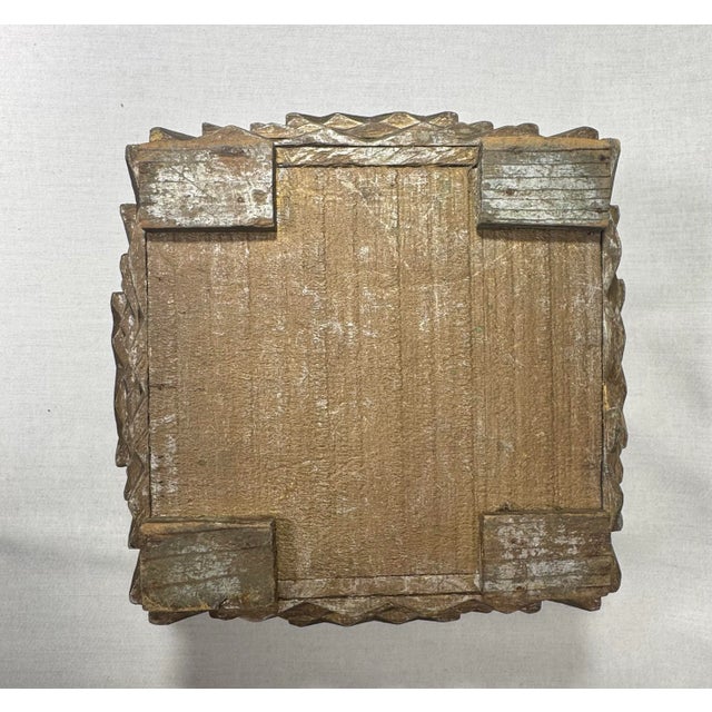 Antique European Tramp Art Lidded Solid Wood Decorative Box For Sale - Image 10 of 10