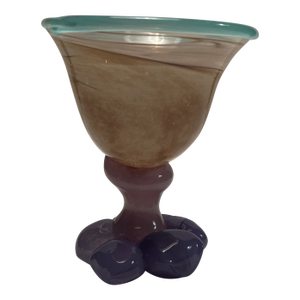1990s Art Glass Goblet