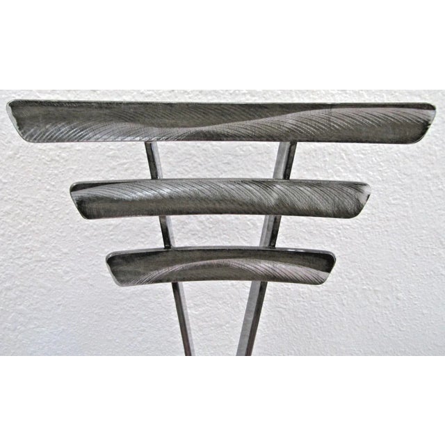 1990s Postmodern Contemporary Welded Steel Artist Signed Accent Chair For Sale - Image 4 of 17