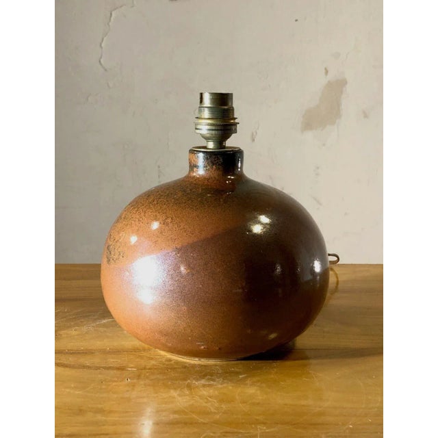 Modern Rustic Modern Brutalist Ceramic Table Lamp, France, 1970s For Sale - Image 3 of 9