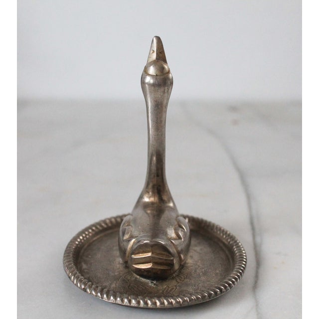 Vintage Silver-Plated Metal Swan Ring Holder and Trinket Dish For Sale In Milwaukee - Image 6 of 8