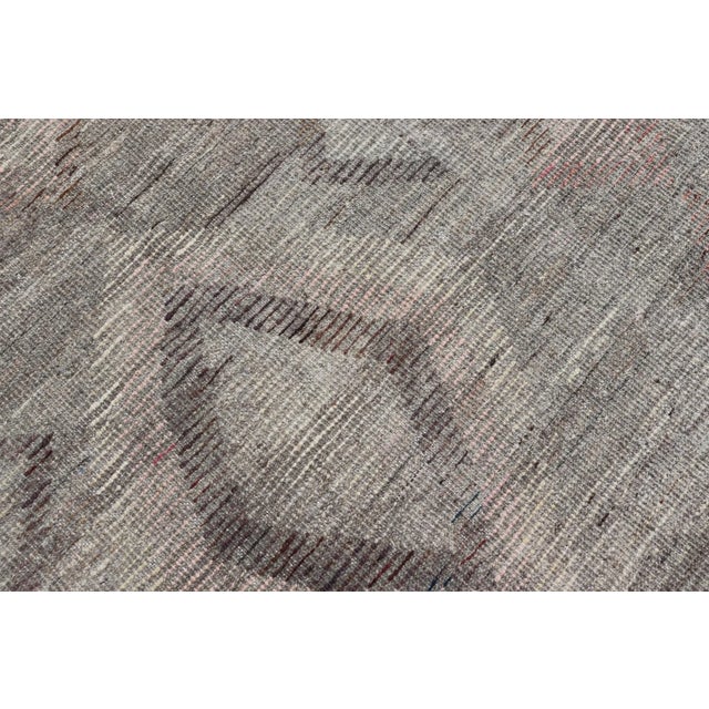 Moroccan Style Modern Hand Knotted Rug in Tribal Design in Brown's Pink Gray For Sale - Image 12 of 12