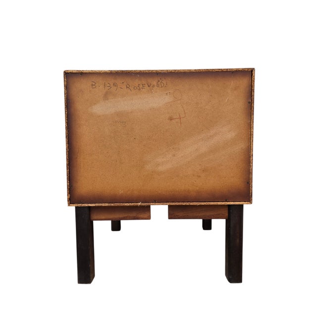 1970s Vintage Danish Modern Rosewood Nightstand End Side Table Chest For Sale - Image 5 of 11