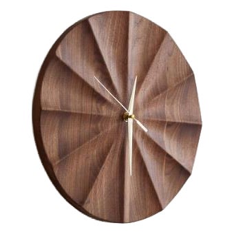 Black Walnut Solid Wood Wall Clock For Sale