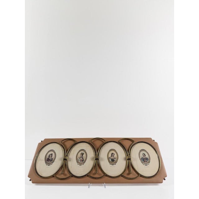 Mid-Century Modern Italian Wall Coat Rack with Brass Oval Frames , 1960s For Sale - Image 3 of 18