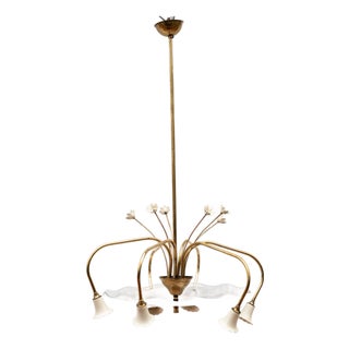 Vintage Six-Light Pendant Light, 1940s For Sale