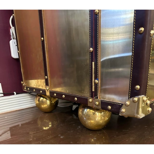 French Costume Trunk Dry Bar Cabinet. For Sale - Image 3 of 12