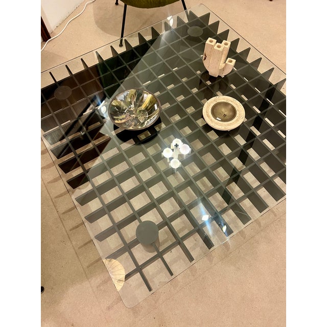 Mid-Century Modern Mid-Century Black Wood and Glass Coffee Table in the style of Gianfranco Frattini, Italy, 1970s For Sale - Image 3 of 6