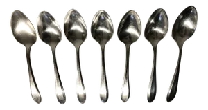 Antique Community Silver Plated Large Dinner Spoons / Serving Spoons S/7
