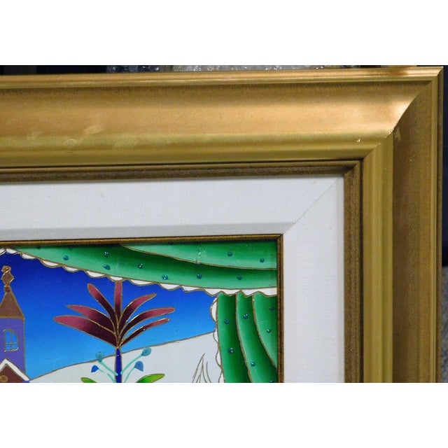 Yuri Gorbachev "Cat and Kitten Near Window in Winter" Oil and Gold Enamel Canvas For Sale In Denver - Image 6 of 8