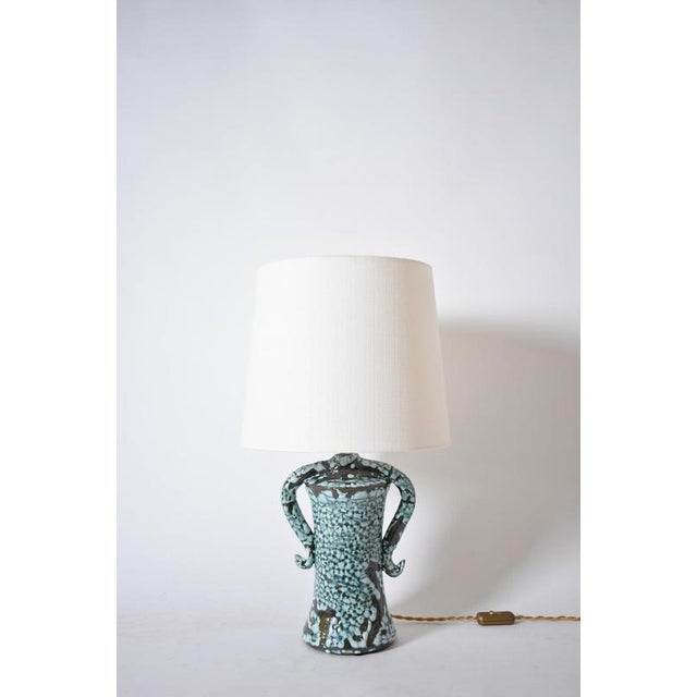 Kasaï Erato Green Crackle Handles Ceramic Lamp by Barracuda Interiors For Sale - Image 6 of 6