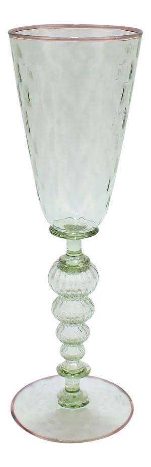 Large Signed Alan Goldfarb American Art Glass Venetian Style Glass Goblet