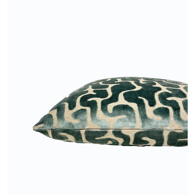 Spruce Green Velvet Pillow With Feather Down Insert Chairish