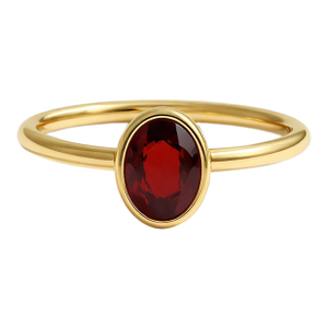 Garnet Gemstone Gold Plated January Birthstone Ring in 925 Sterling Silver Us 7