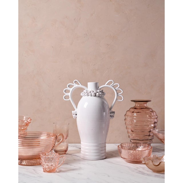 The "Marria" Ceramic Vase by Valentina Cameranesi & Walter Usai is a sculptural white ceramic vase that reimagines the...