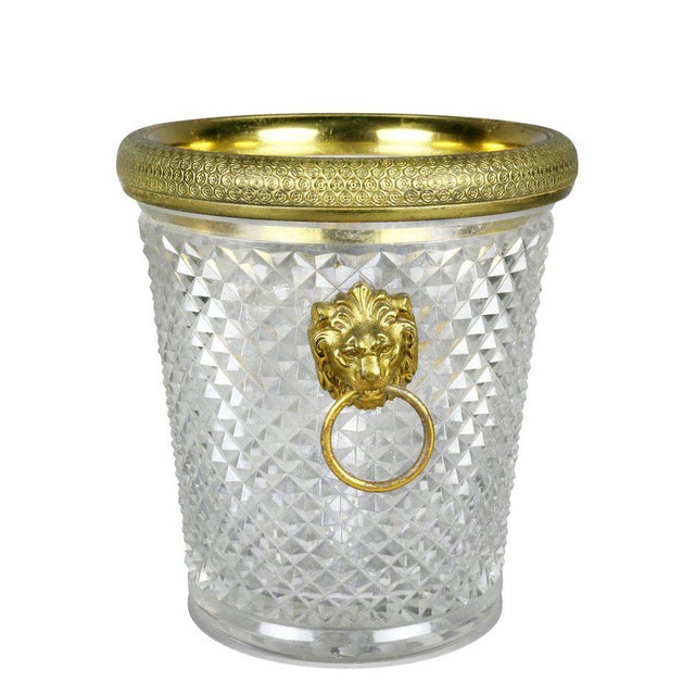 1930s French Cut Crystal Bottle Holder or Ice Pail For Sale - Image 5 of 9