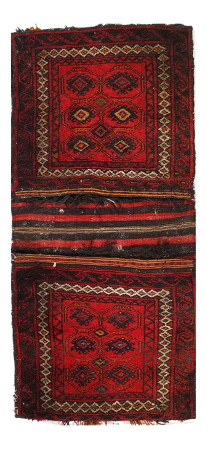 Vintage Persian Hand Knotted Shiraz Saddle Bag 2'1'' X 4'