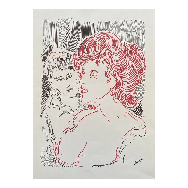 Aligi Sassu, Women, Original Lithograph, 1980s For Sale