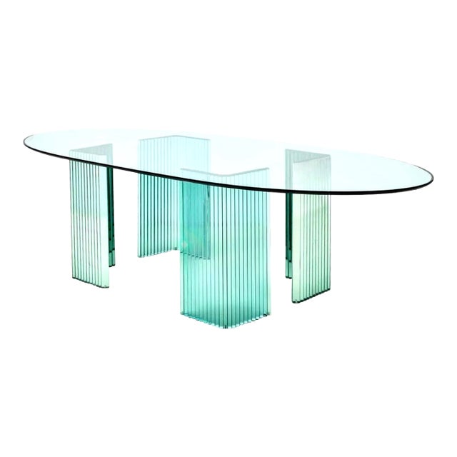 SuperCalif Crystal Dining Table Attributed to Luigi Massoni for Galotti & Radice, 1970s For Sale