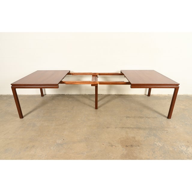 Edward Wormley for Dunbar Mid-Century Modern Walnut Extension Dining Table, Newly Refinished For Sale In South Bend - Image 6 of 15