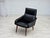 Danish Armchair in Black Artificial Leather and Teak Wood Legs, 1970s For Sale - Image 12 of 15