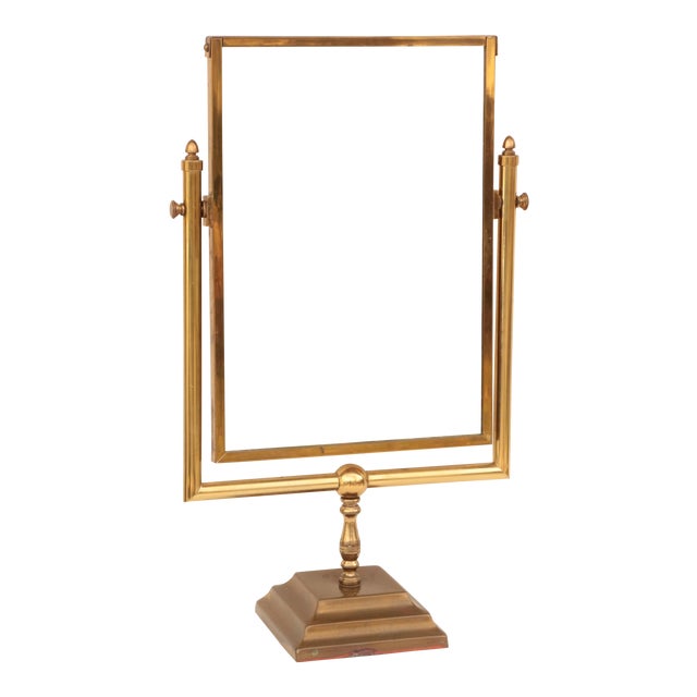 Brass Dressing Table Mirror Pivoting Mirror on Stand Chairish