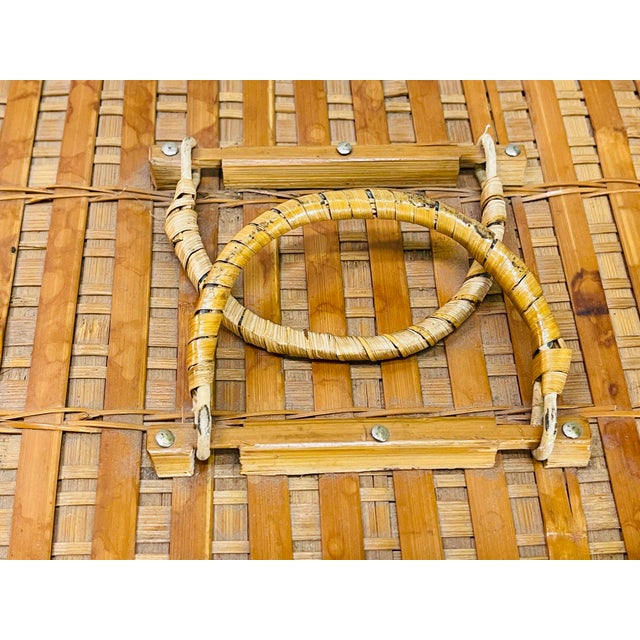 Vintage 1960s Rectangular Wicker Storage Basket For Sale In Boston - Image 6 of 9