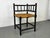 Antique, vintage Bobbin Oak and rush corner side Chair, 1900s Chair is in good solid condition