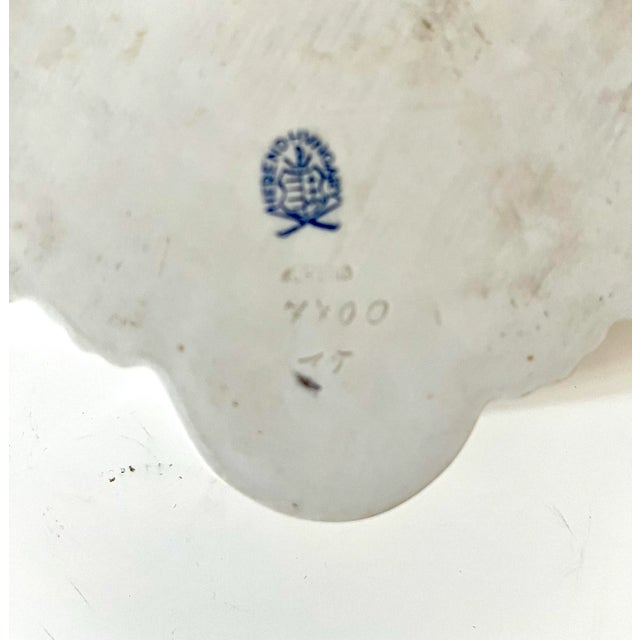 1970s 1970's Herend Queen Victoria Vintage Hand Painted Octagon Shape Porcelain Ashtray With Gilt Accenting For Sale - Image 5 of 12