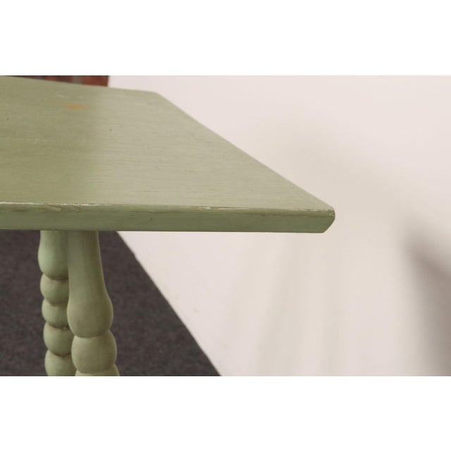 Vintage Folk Art Two Tier Mint Green Bobbin Side Table For Sale - Image 16 of 18