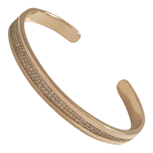 Christina Addison Granulated Diamond and Yellow Gold Cuff Bracelet
